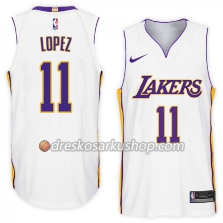 Muški NBA Dres Los Angeles Lakers Brook Lopez 11 Nike 2017-18 Bijela Swingman